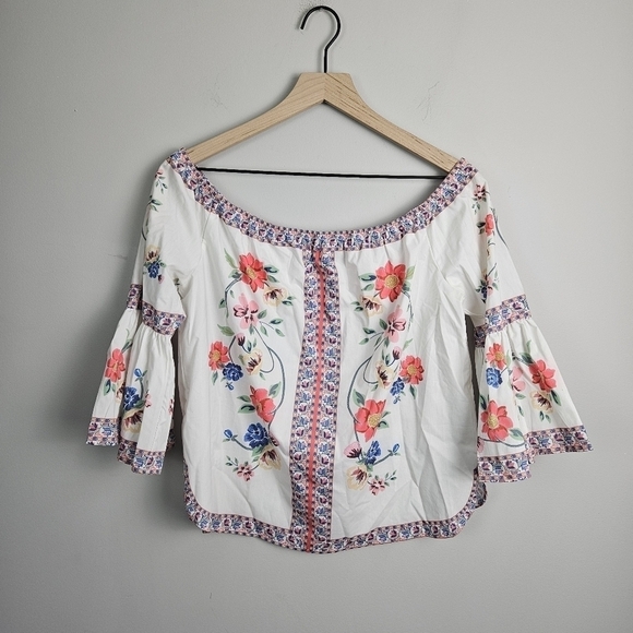 Jealous Tomato Tops - Jealous Tomato Printed Embroidered Multicolor Blouse Medium